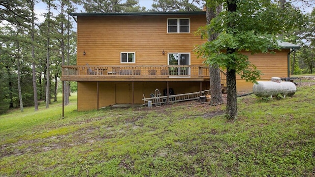 53 County Road 803a, Gainesville, MO 65655 - back of house featuring a wooden deck and a yard