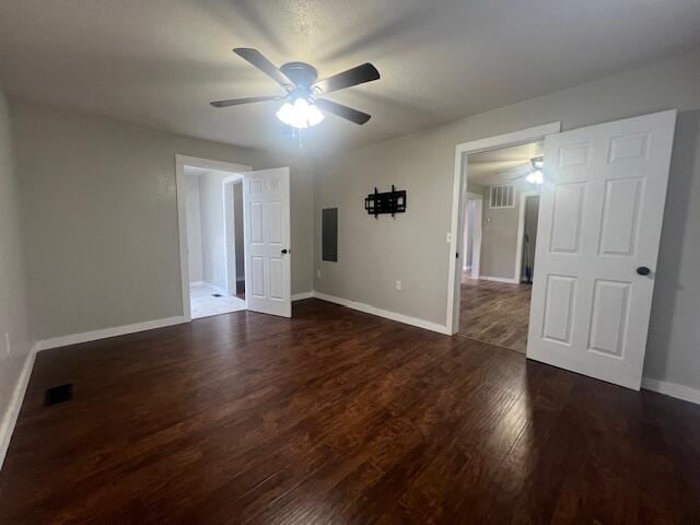 1217 Blair St, Cabool, MO 65689 - empty room with ceiling fan, wood finished floors, and baseboards