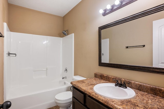 1311 Nitro Dr, Ozark, MO 65721 - bathroom featuring toilet, vanity, and shower / bathtub combination