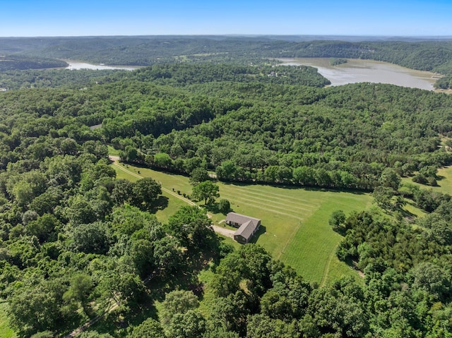 323 Shadrack Rd, Cape Fair, MO 65624 - drone / aerial view of a heavily wooded area and a nearby body of water