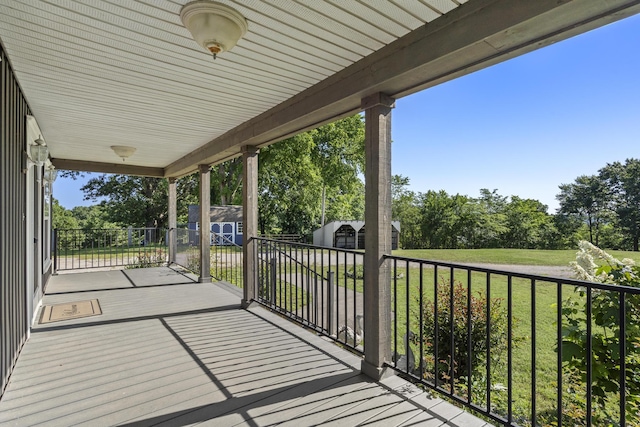 323 Shadrack Rd, Cape Fair, MO 65624 - balcony with view of wooded area