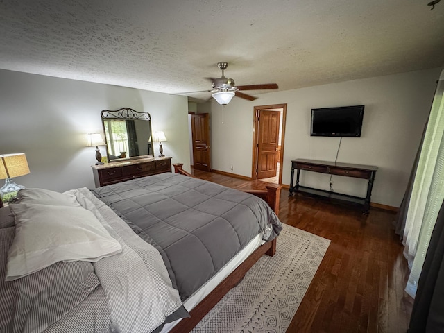 5350 E Farm Road 168, Rogersville, MO 65742 - bedroom with wood finished floors, baseboards, a ceiling fan, and a textured ceiling
