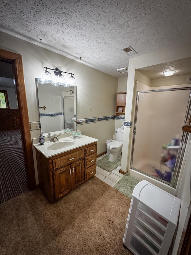 5350 E Farm Road 168, Rogersville, MO 65742 - full bathroom with vanity, a stall shower, toilet, and a textured ceiling