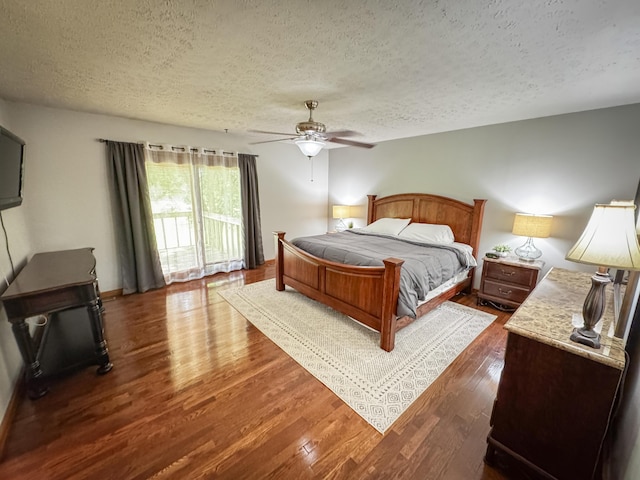 5350 E Farm Road 168, Rogersville, MO 65742 - bedroom with a textured ceiling, dark wood finished floors, and a ceiling fan