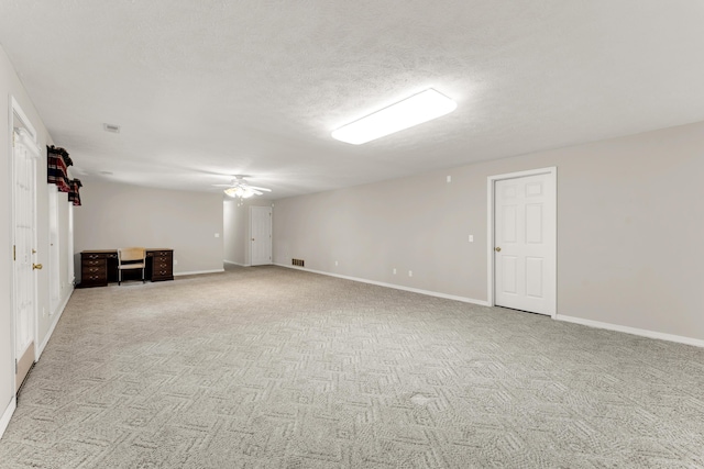 315 Rock Ridge Rd, Branson West, MO 65737 - basement with a ceiling fan, light colored carpet, and baseboards