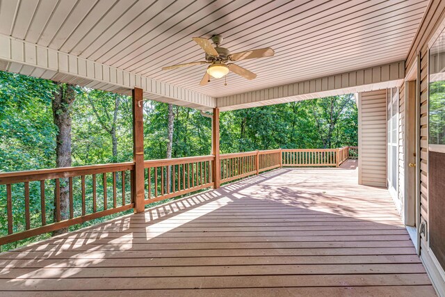 315 Rock Ridge Rd, Branson West, MO 65737 - wooden deck with ceiling fan