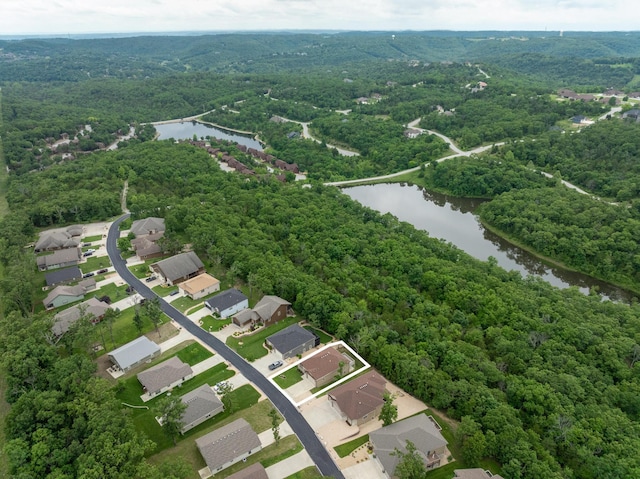 343 Cedar Glade Dr, Branson West, MO 65737 - view of property location featuring a large body of water, a heavily wooded area, nearby suburban area, and property parcel outlined
