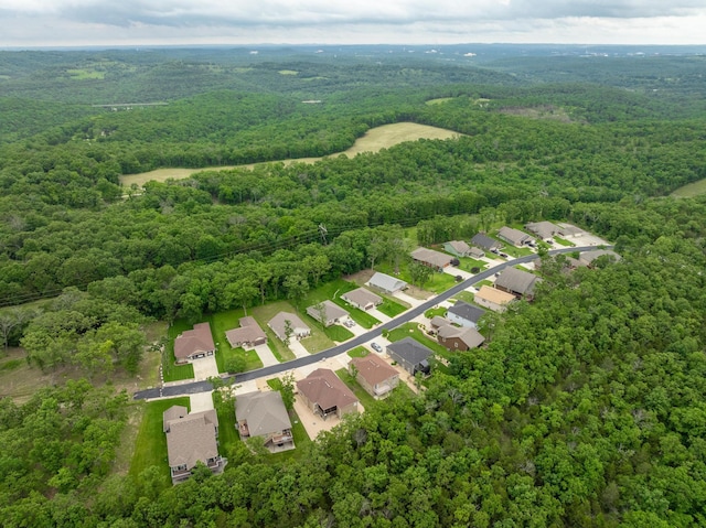 343 Cedar Glade Dr, Branson West, MO 65737 - aerial view of property's location featuring a heavily wooded area and nearby suburban area