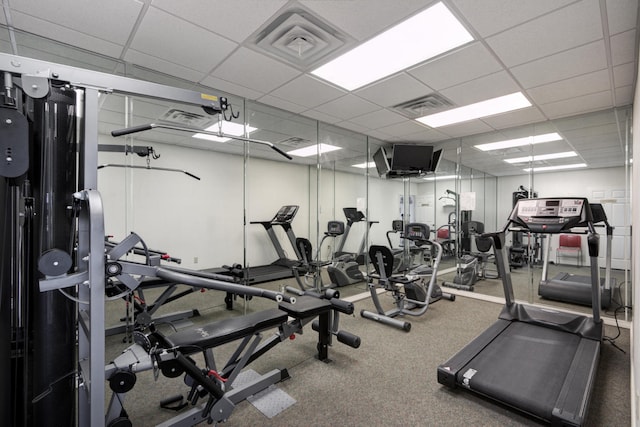 235 Lower Emerald Bay Cir Unit C-6, Hollister, MO 65672 - workout area featuring a paneled ceiling