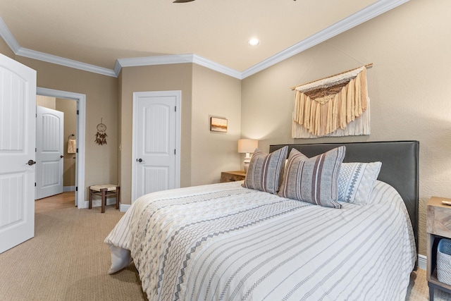 130 Royal Vista Dr Unit 601, Branson, MO 65616 - bedroom with carpet, ornamental molding, baseboards, and recessed lighting