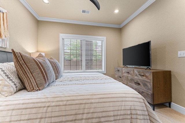 130 Royal Vista Dr Unit 601, Branson, MO 65616 - bedroom with crown molding, baseboards, recessed lighting, and a textured wall