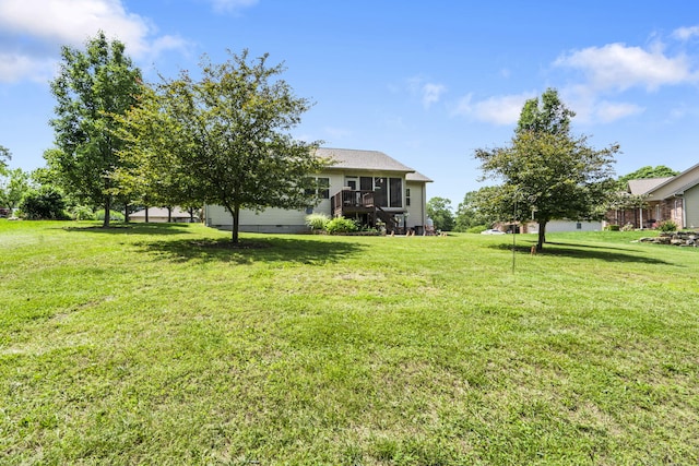 94 W Pine Ln, Reeds Spring, MO 65737 - view of green lawn featuring stairs and a deck