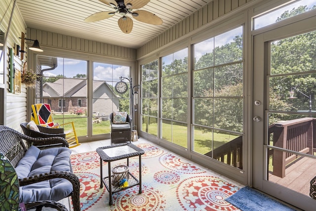 94 W Pine Ln, Reeds Spring, MO 65737 - sunroom featuring ceiling fan and plenty of natural light