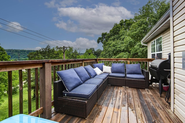326 Country Bluff Dr, Branson, MO 65616 - deck with an outdoor hangout area and a grill