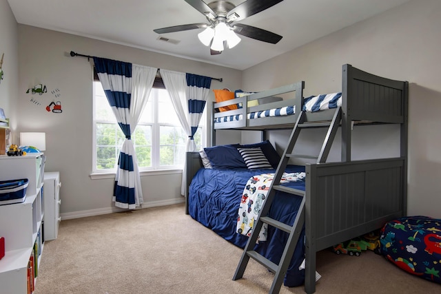 326 Country Bluff Dr, Branson, MO 65616 - bedroom with carpet floors, baseboards, and ceiling fan