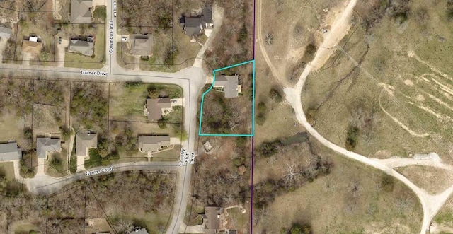 326 Country Bluff Dr, Branson, MO 65616 - aerial overview of property's location featuring property parcel outlined