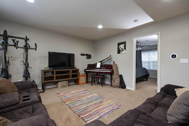 326 Country Bluff Dr, Branson, MO 65616 - carpeted living area with baseboards and recessed lighting