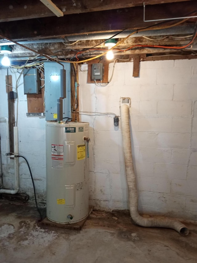 3271 Oak Grove Cir, Flemington, MO 65650 - unfinished basement featuring electric water heater