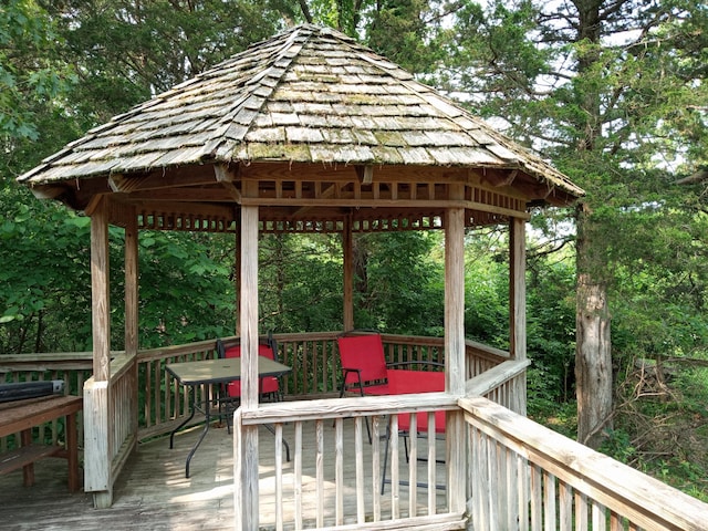 3271 Oak Grove Cir, Flemington, MO 65650 - wooden deck with a gazebo