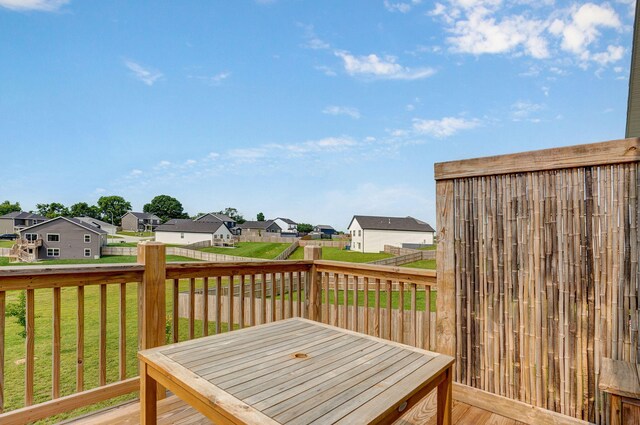 1132 E Lakota St, Nixa, MO 65714 - wooden terrace featuring a residential view and a yard