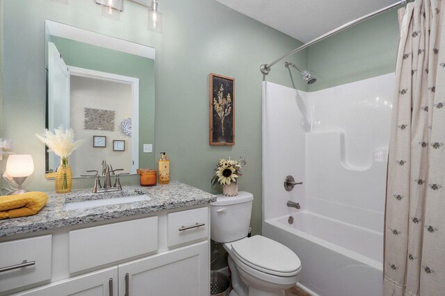 1132 E Lakota St, Nixa, MO 65714 - bathroom featuring shower / bath combination with curtain, toilet, and vanity
