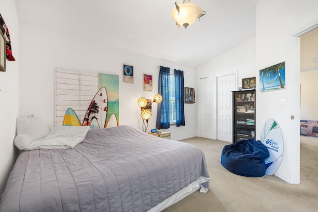 120 Deer Run Rd, Branson, MO 65616 - carpeted bedroom featuring lofted ceiling and a closet