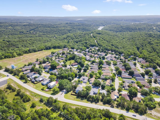 120 Deer Run Rd, Branson, MO 65616 - aerial perspective of suburban area featuring a heavily wooded area