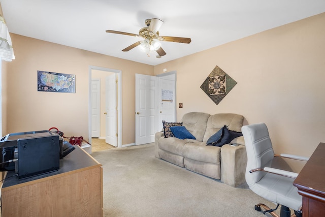 120 Deer Run Rd, Branson, MO 65616 - office area with a ceiling fan, carpet floors, and baseboards