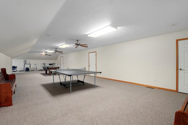 5473 N State Highway 125, Strafford, MO 65757 - playroom with carpet, baseboards, and vaulted ceiling