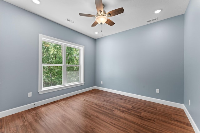680 Highpoints Rdg, Branson, MO 65616 - unfurnished room with ceiling fan, baseboards, dark wood-style floors, and recessed lighting