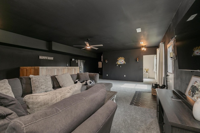 777 S Elm St, Marshfield, MO 65706 - carpeted living area featuring ceiling fan