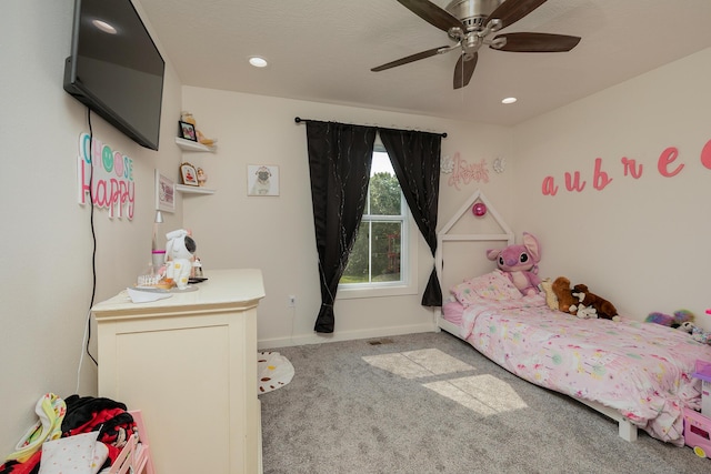 777 S Elm St, Marshfield, MO 65706 - carpeted bedroom featuring recessed lighting and ceiling fan