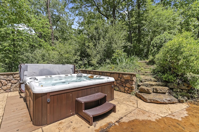 13544 State Highway Kk, Marshfield, MO 65706 - view of patio / terrace with a hot tub