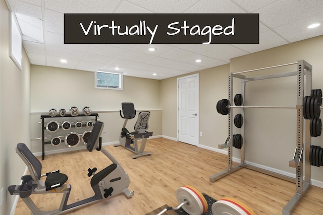 13544 State Highway Kk, Marshfield, MO 65706 - exercise room with wood finished floors and a paneled ceiling