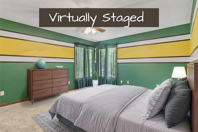 13544 State Highway Kk, Marshfield, MO 65706 - bedroom featuring carpet, a ceiling fan, and a textured ceiling