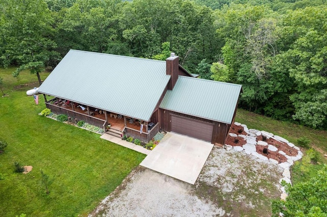 6 Glory Ln, Blue Eye, MO 65611 - view from above of property with a heavily wooded area
