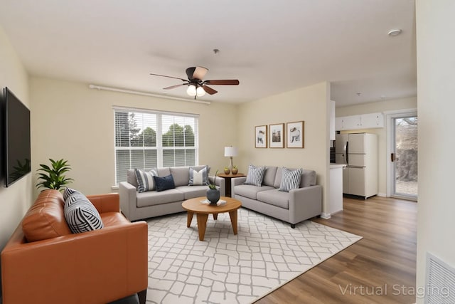 118 Vixen Cir Unit D, Branson, MO 65616 - living area with a ceiling fan and wood finished floors