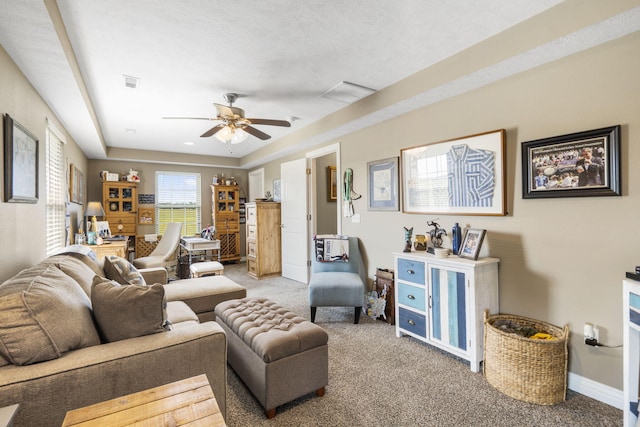 22 Kinder Ln, Rogersville, MO 65742 - living room with carpet flooring, ceiling fan, and baseboards
