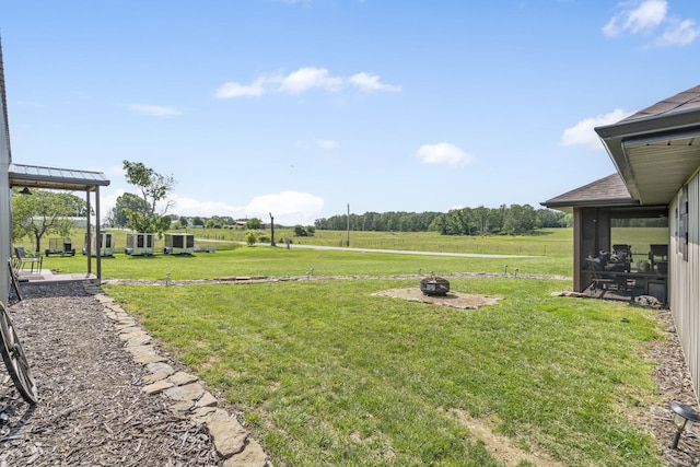 22 Kinder Ln, Rogersville, MO 65742 - view of green lawn featuring an outdoor fire pit