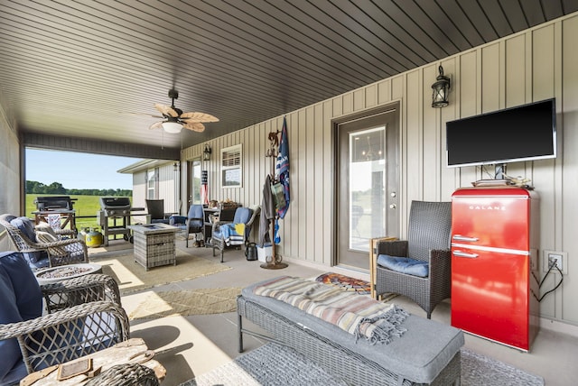 22 Kinder Ln, Rogersville, MO 65742 - view of patio featuring an outdoor hangout area and a ceiling fan