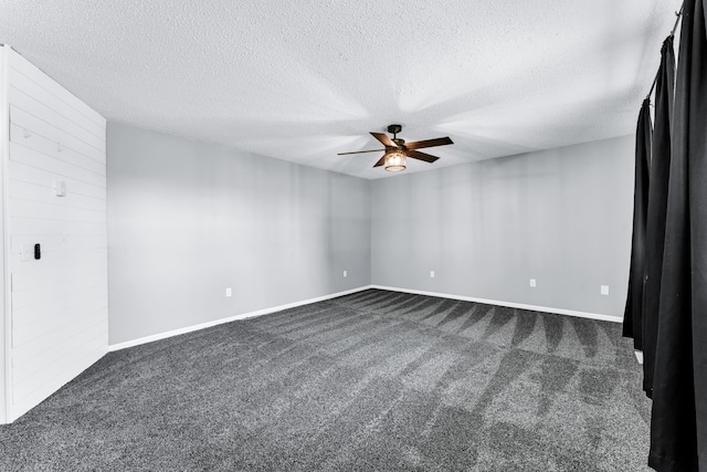 32 State Road F, Buffalo, MO 65622 - empty room featuring dark carpet, ceiling fan, a textured ceiling, and baseboards