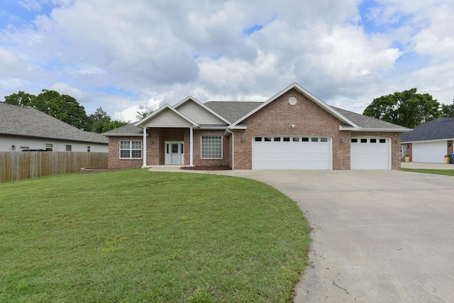 256 Summerbrooke Ln, Branson, MO 65616 - ranch-style home featuring brick siding, a garage, concrete driveway, and a shingled roof