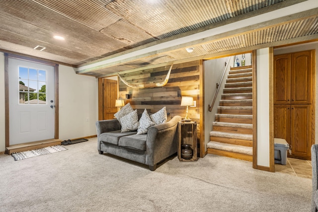 1427 W Missouri St, Buffalo, MO 65622 - carpeted living area with stairway