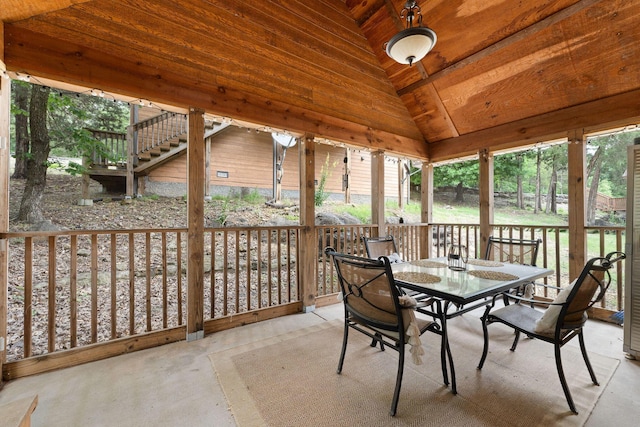 41 Stepping Stone Way Unit 55, Branson West, MO 65737 - sunroom / solarium with lofted ceiling and outdoor dining space