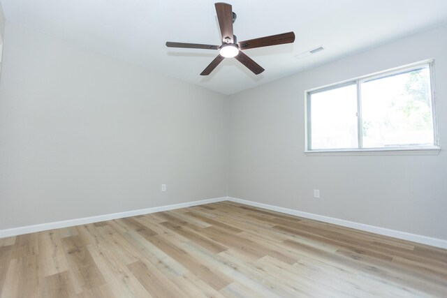 3218 W Countryside Dr, Springfield, MO 65807 - spare room with light wood finished floors, baseboards, and ceiling fan