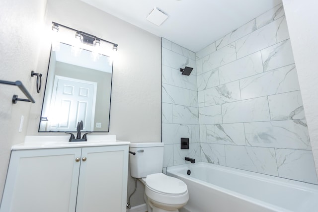 3218 W Countryside Dr, Springfield, MO 65807 - bathroom featuring toilet, vanity, and  shower combination