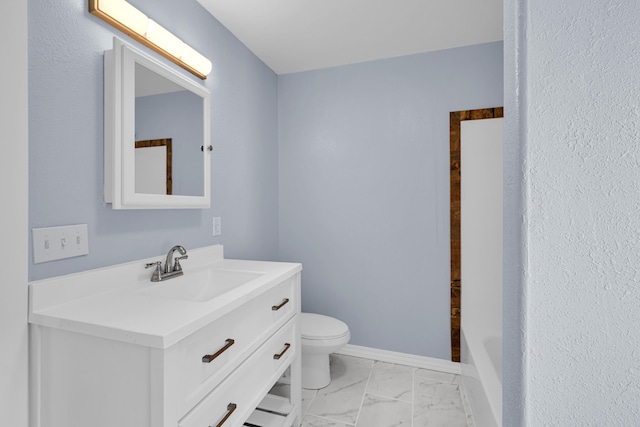 875-883 State Route T, West Plains, MO 65775 - full bath featuring vanity, toilet, a bath, marble finish floors, and a shower