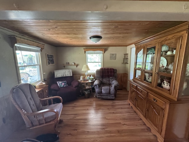 10623 State Highway O, Ava, MO 65608 - sitting room featuring wainscoting, wood finished floors, and wood ceiling