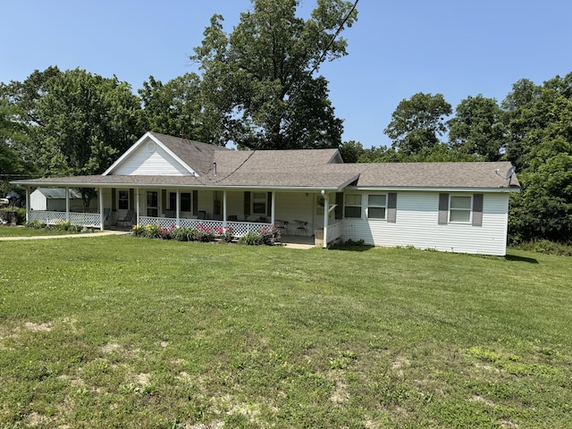 10623 State Highway O, Ava, MO 65608 - view of front of home with covered porch, a front lawn, and a shingled roof