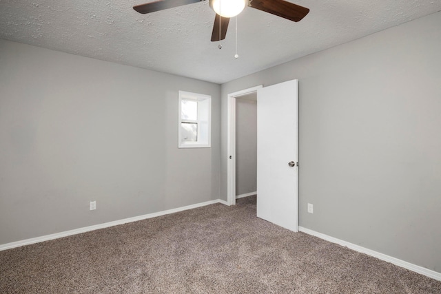 617 E SE Hills Ct, Nixa, MO 65714 - carpeted empty room with ceiling fan, a textured ceiling, and baseboards